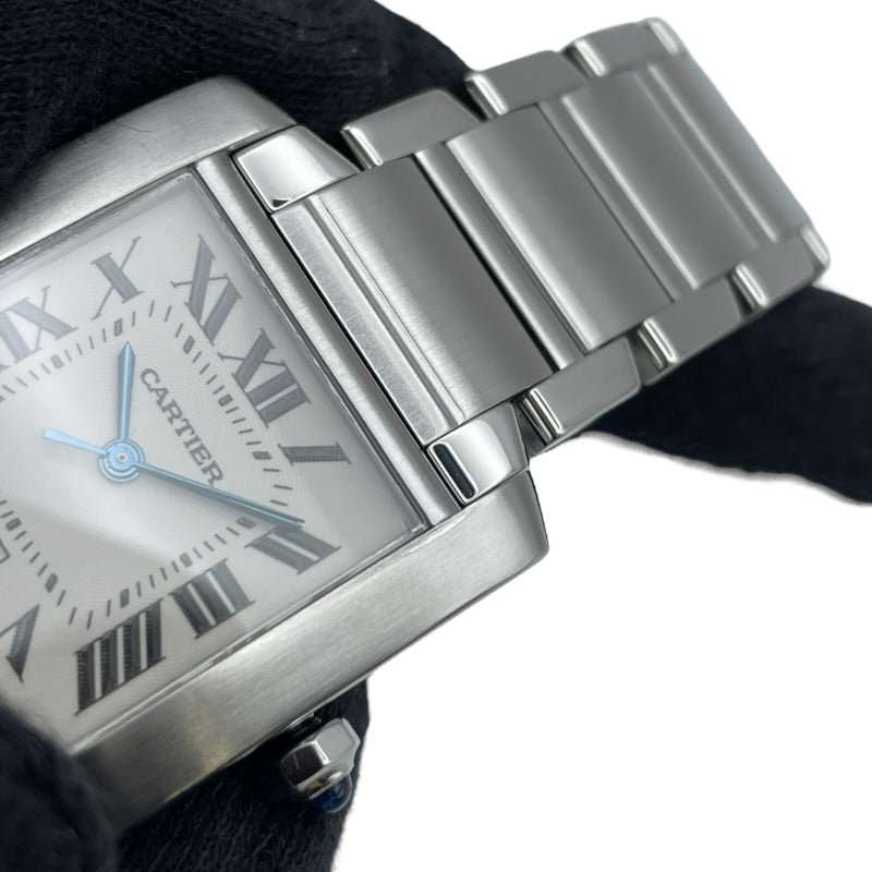 カルティエ Cartier タンクフランセーズ LM W51002Q3 ホワイト SS メンズ 腕時計