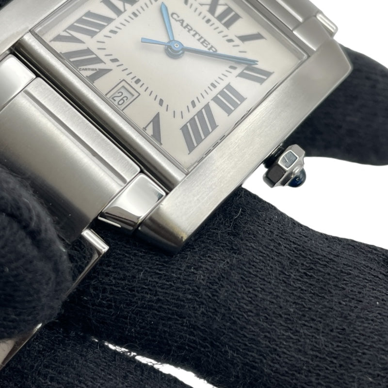 カルティエ Cartier タンクフランセーズ LM W51002Q3 ホワイト SS メンズ 腕時計