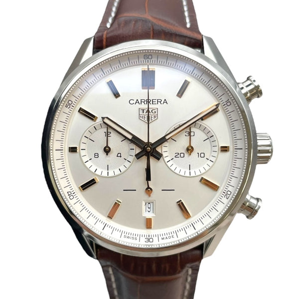 タグ・ホイヤー TAG HEUER カレラ キャリバー ホイヤー02 クロノグラフ CBN2013.FC6483 ホワイト SS メンズ 腕時計