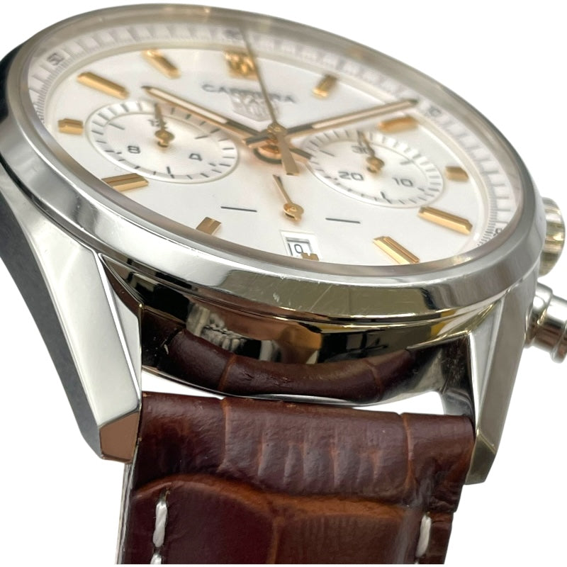 タグ・ホイヤー TAG HEUER カレラ キャリバー ホイヤー02 クロノグラフ CBN2013.FC6483 ホワイト SS メンズ 腕時計