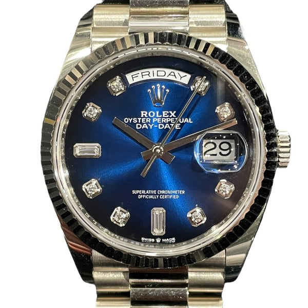 ロレックス ROLEX デイデイト36 ブルーオンブレ 128239A ブルー K18WG 自動巻き メンズ 腕時計