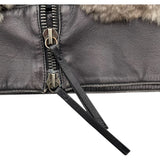 フェンディ FENDI レザー切替ファージャケット ブラウン ポリエステル レディース その他アウター