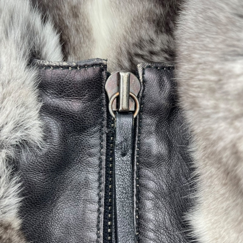 フェンディ FENDI レザー切替ファージャケット ブラウン ポリエステル レディース その他アウター