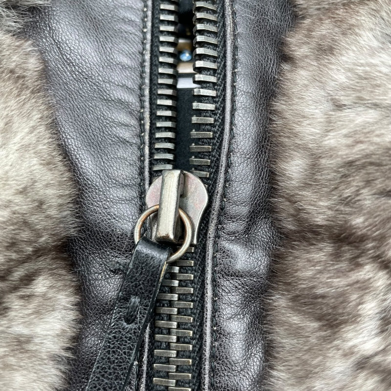 フェンディ FENDI レザー切替ファージャケット ブラウン ポリエステル レディース その他アウター