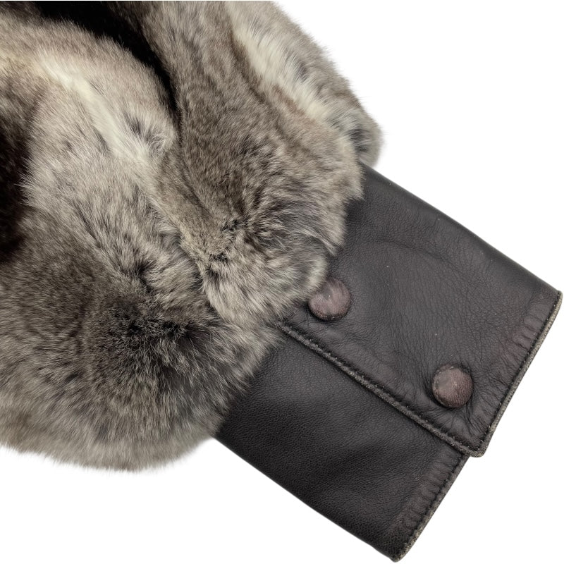 フェンディ FENDI レザー切替ファージャケット ブラウン ポリエステル レディース その他アウター