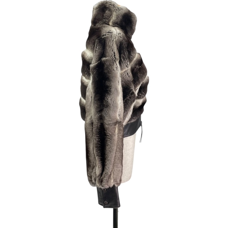 フェンディ FENDI レザー切替ファージャケット ブラウン ポリエステル レディース その他アウター