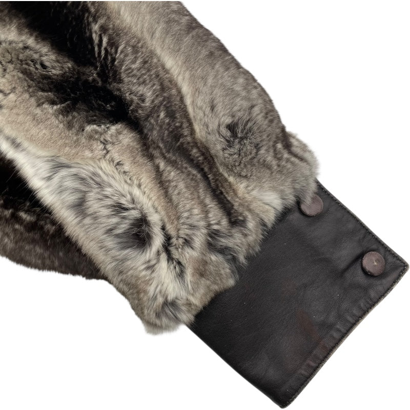 フェンディ FENDI レザー切替ファージャケット ブラウン ポリエステル レディース その他アウター