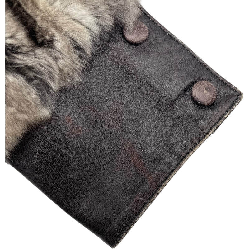 フェンディ FENDI レザー切替ファージャケット ブラウン ポリエステル レディース その他アウター