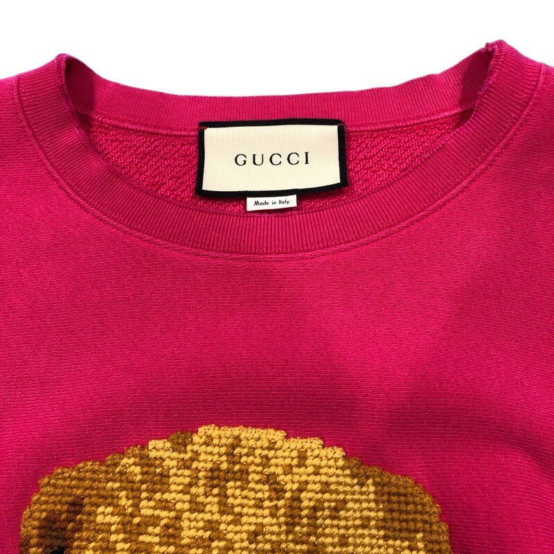 グッチ GUCCI テディベアスウェット 475373 ピンク コットン レディース スウェット