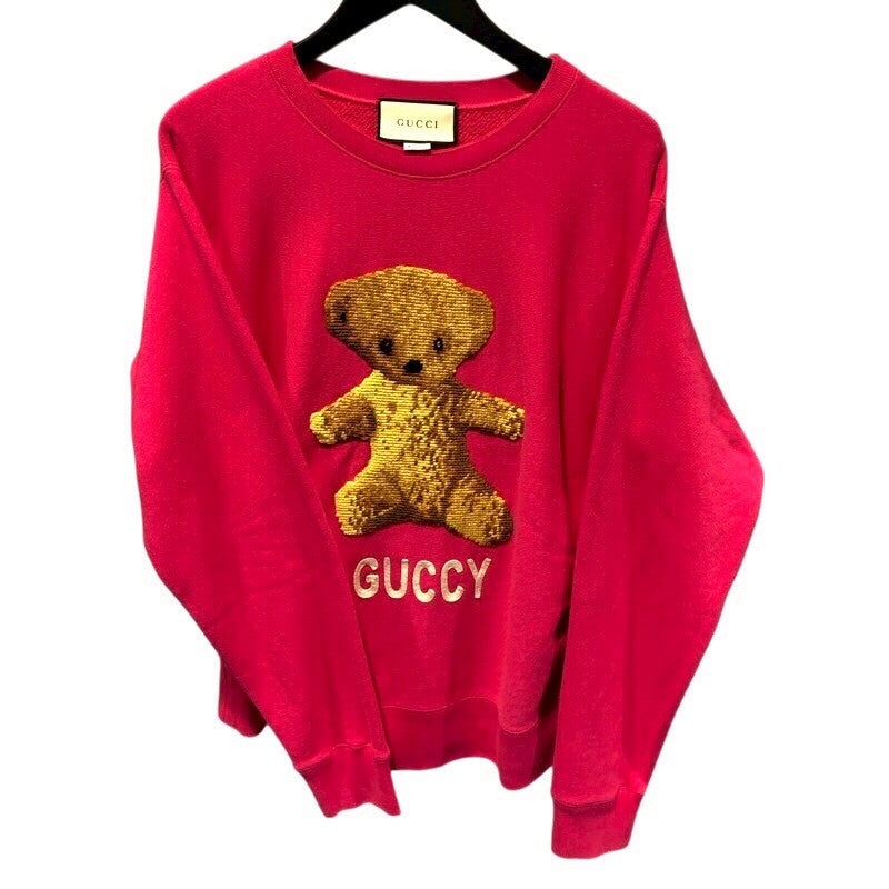 グッチ GUCCI テディベアスウェット 475373 ピンク コットン レディース スウェット