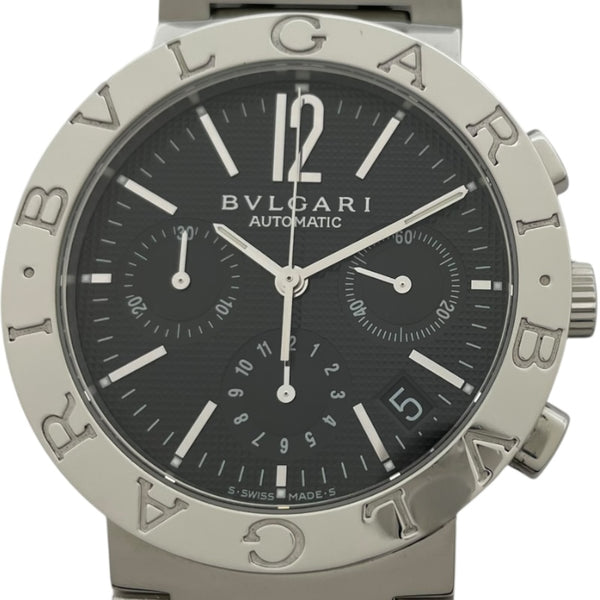 ブルガリ BVLGARI ブルガリブルガリ クロノグラフ BB38BSSDCH ブラック SS 自動巻き メンズ 腕時計
