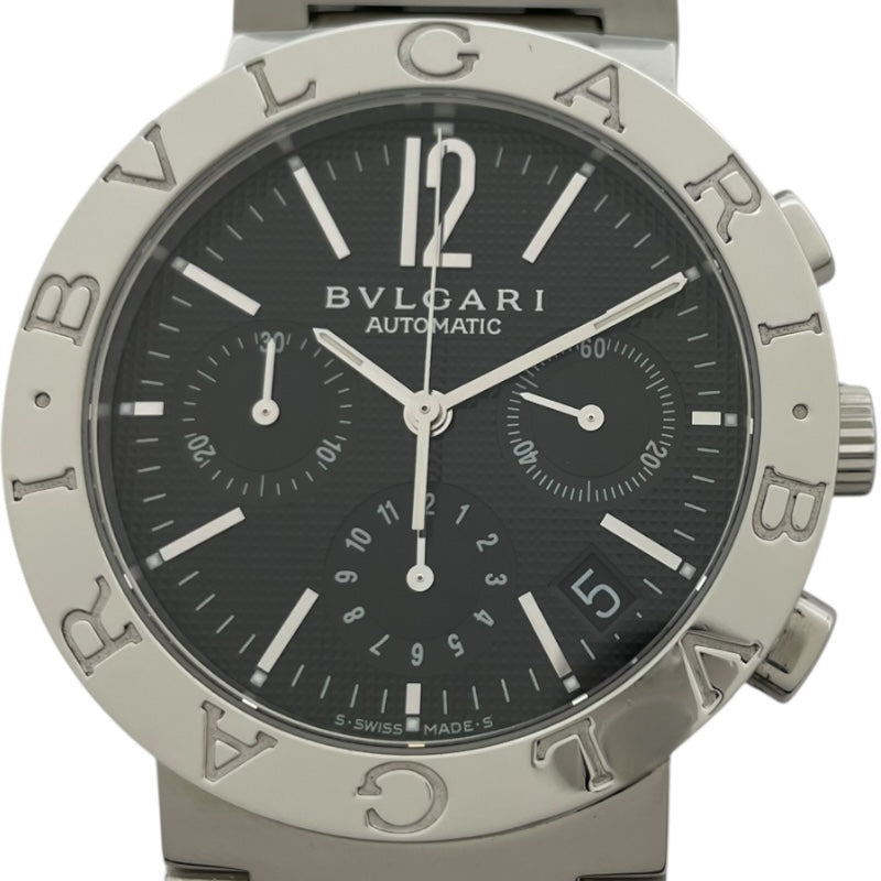 ブルガリ BVLGARI ブルガリブルガリ クロノグラフ BB38BSSDCH ブラック SS 自動巻き メンズ 腕時計