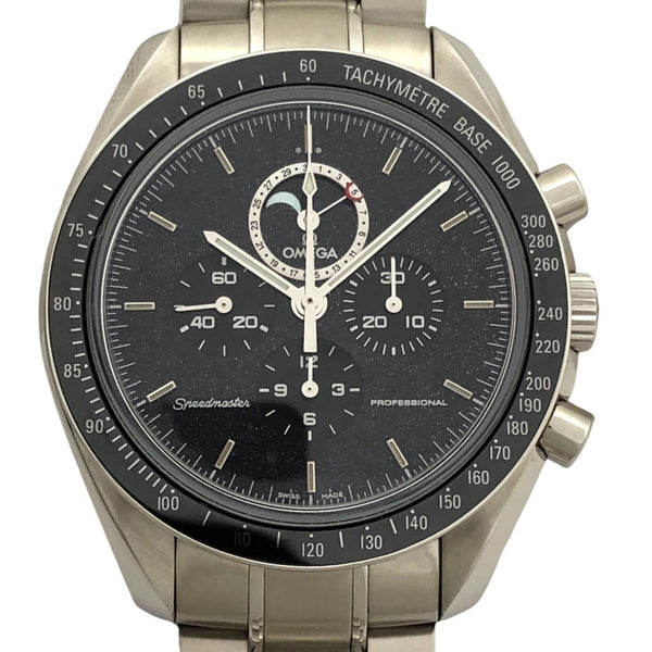 オメガ OMEGA スピードマスター ムーンウォッチ プロフェッショナル ムーンフェイズ 311.30.44.32.01.001 ネイビー SS 手巻き メンズ 腕時計