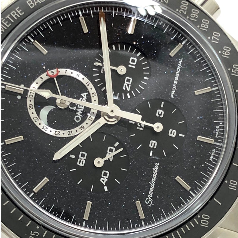 オメガ OMEGA スピードマスター ムーンウォッチ プロフェッショナル ムーンフェイズ 311.30.44.32.01.001 ネイビー SS 手巻き メンズ 腕時計