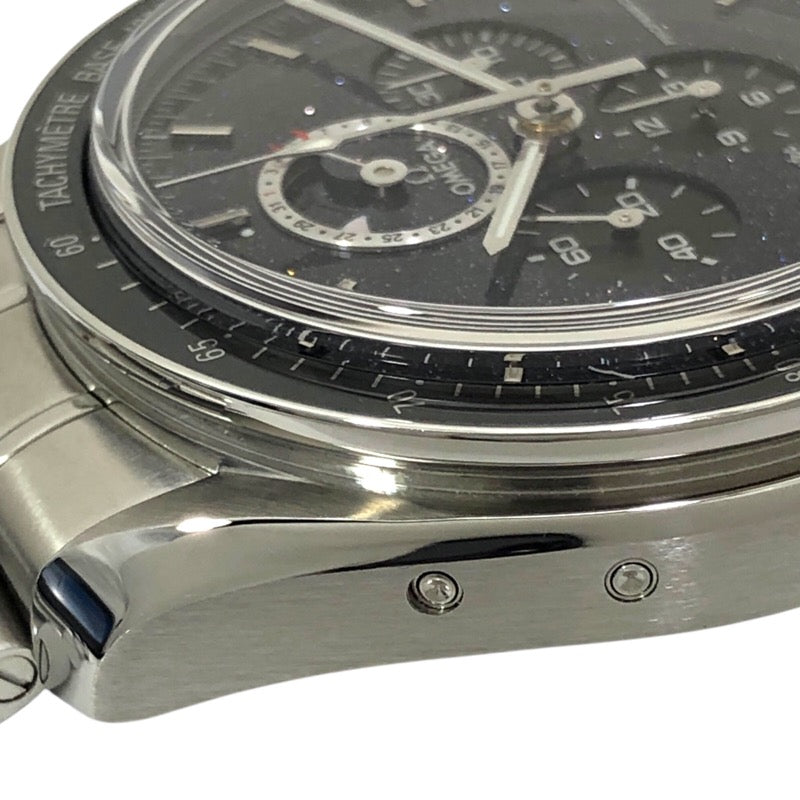 オメガ OMEGA スピードマスター ムーンウォッチ プロフェッショナル ムーンフェイズ 311.30.44.32.01.001 ネイビー SS 手巻き メンズ 腕時計