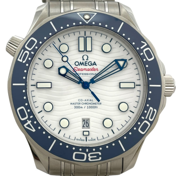 オメガ OMEGA シーマスター ダイバー300M コーアクシャル マスタークロノメーター 522.30.42.20.04.001 ホワイト SS 自動巻き メンズ 腕時計