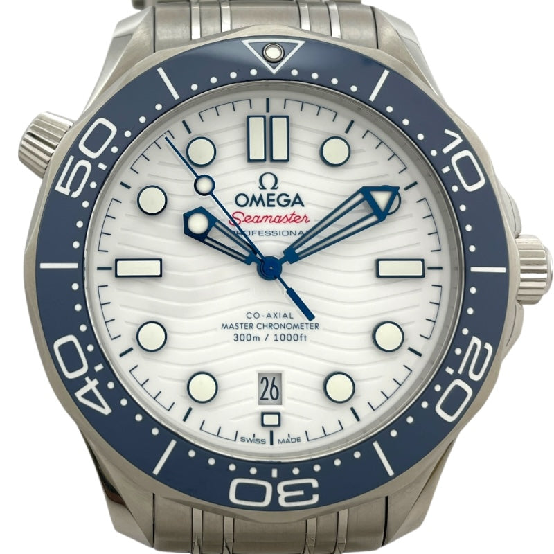 オメガ OMEGA シーマスター ダイバー300M コーアクシャル マスタークロノメーター 522.30.42.20.04.001 ホワイト SS 自動巻き メンズ 腕時計