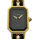 シャネル CHANEL プルミエール M H0001 ブラック GP レディース 腕時計