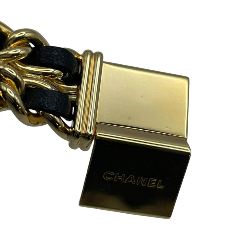 シャネル CHANEL プルミエール M H0001 ブラック GP レディース 腕時計