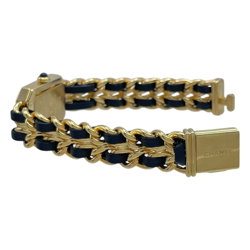 シャネル CHANEL プルミエール M H0001 ブラック GP レディース 腕時計