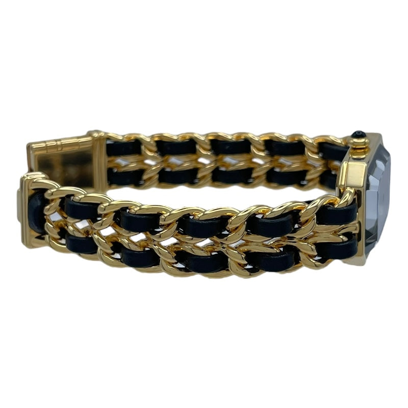 シャネル CHANEL プルミエール M H0001 ブラック GP レディース 腕時計
