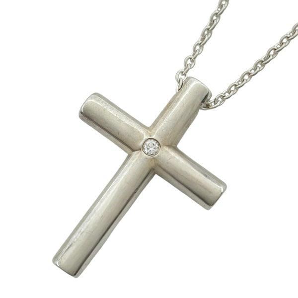 ティファニー TIFFANY＆CO クロス 1Pダイヤ ネックレス シルバー 925 ダイヤモンド ジュエリー