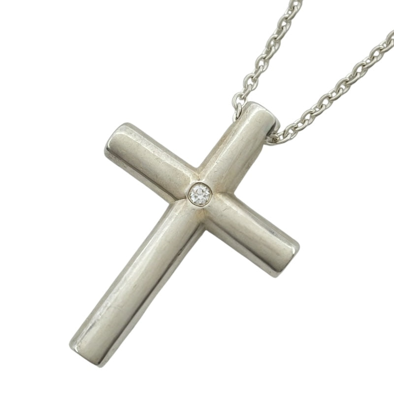 ティファニー TIFFANY＆CO クロス 1Pダイヤ ネックレス シルバー 925 ダイヤモンド ジュエリー