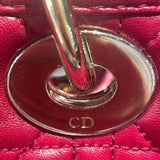 クリスチャン・ディオール Christian Dior レディディオール ハンドバッグ レッド　ゴールド金具 ラムレザー レディース ハンドバッグ