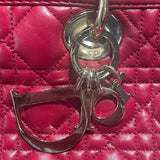 クリスチャン・ディオール Christian Dior レディディオール ハンドバッグ レッド　ゴールド金具 ラムレザー レディース ハンドバッグ