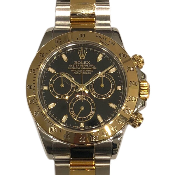 ロレックス ROLEX デイトナ 116523 ブラック k18YG×SS メンズ 腕時計