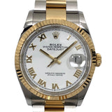 ロレックス ROLEX デイトジャスト36 ランダムシリアル 126233 ホワイト オイスターブレス SS/K18YG メンズ 腕時計