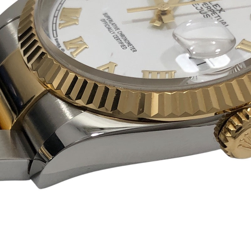 ロレックス ROLEX デイトジャスト36 ランダムシリアル 126233 ホワイト オイスターブレス SS/K18YG メンズ 腕時計