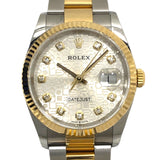 ロレックス ROLEX デイトジャスト36 ランダムシリアル 126233G シルバーコンピューター オイスターブレス SS/K18YG メンズ 腕時計