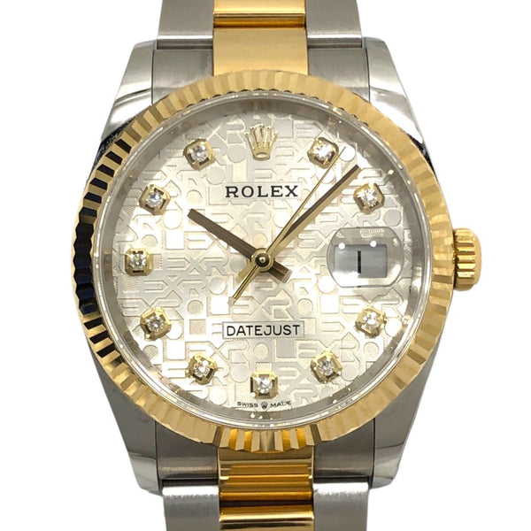 ロレックス ROLEX デイトジャスト36 ランダムシリアル 126233G シルバーコンピューター オイスターブレス SS/K18YG メンズ 腕時計