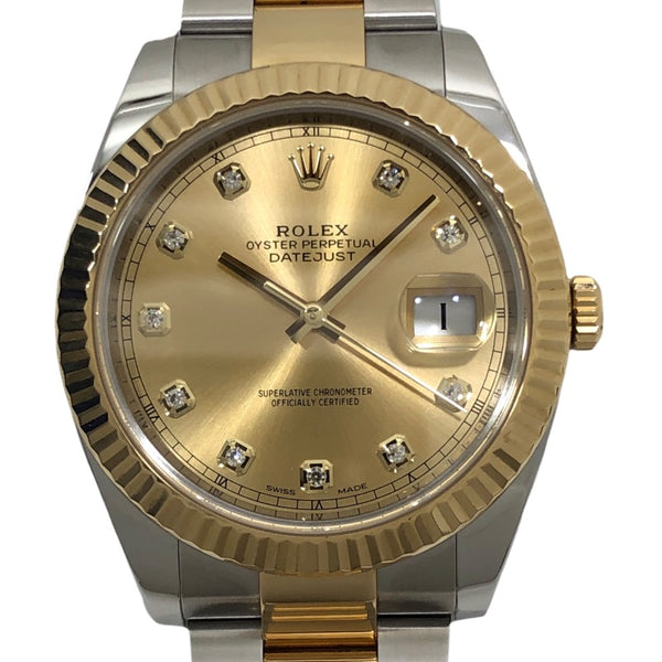 ロレックス ROLEX デイトジャスト41 ランダムシリアル 126333G シャンパンゴールド オイスターブレス SS/K18YG メンズ 腕時計