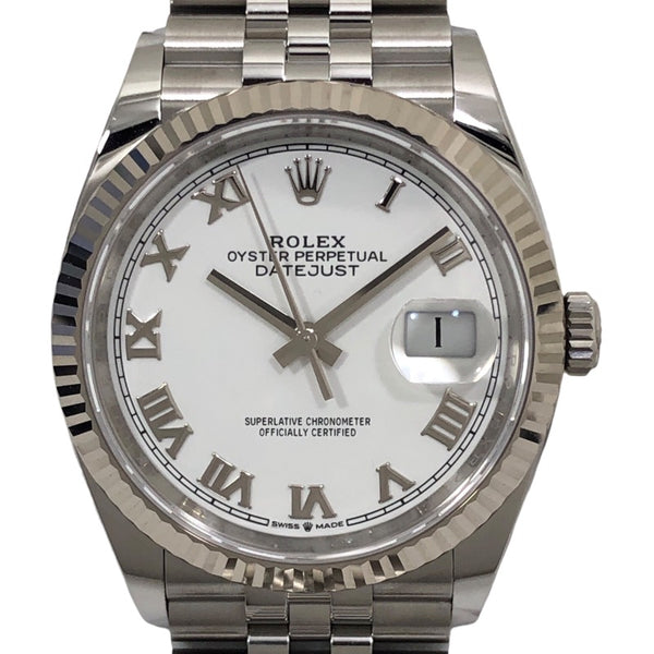 ロレックス ROLEX デイトジャスト36 ランダムシリアル 126234 ホワイト ジュビリーブレス SS/K18WG メンズ 腕時計
