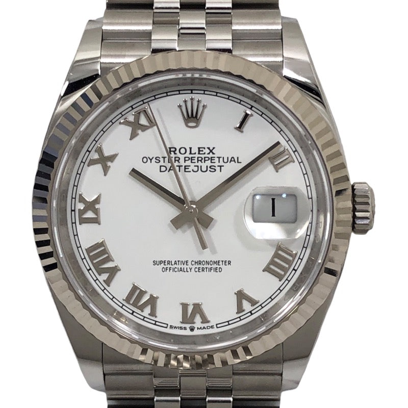 ロレックス ROLEX デイトジャスト36 ランダムシリアル 126234 ホワイト ジュビリーブレス SS/K18WG メンズ 腕時計