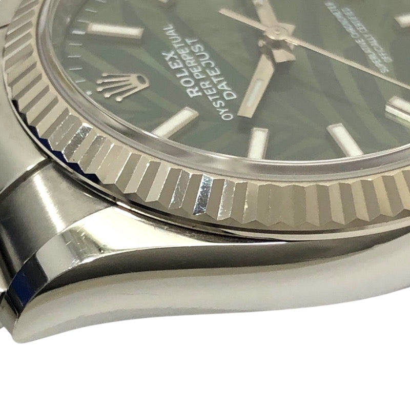 ロレックス ROLEX デイトジャスト36 ランダムシリアル 126234 オリーブグリーン パームモチーフ オイスターブレス SS/K18WG メンズ 腕時計