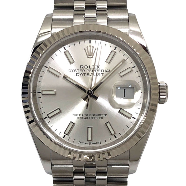 ロレックス ROLEX デイトジャスト36 ランダムシリアル 126234 シルバー ジュビリーブレス SS/K18WG メンズ 腕時計