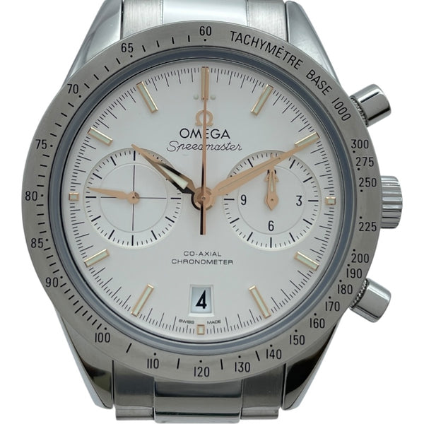 オメガ OMEGA スピードマスター57 コーアクシャル クロノグラフ 331.10.42.51.02.002 ホワイト SS 自動巻き メンズ 腕時計