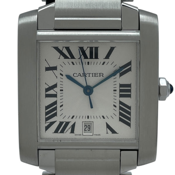 カルティエ Cartier タンクフランセーズ LM W51002Q3 ホワイト SS メンズ 腕時計
