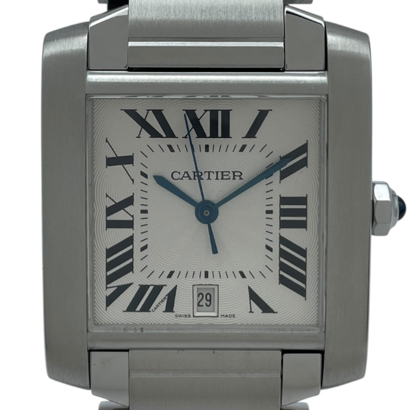 カルティエ Cartier タンクフランセーズ LM W51002Q3 ホワイト SS メンズ 腕時計