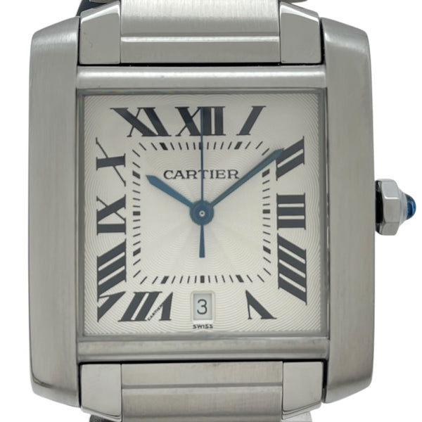 カルティエ Cartier タンクフランセーズ LM W51002Q3 ホワイト SS メンズ 腕時計