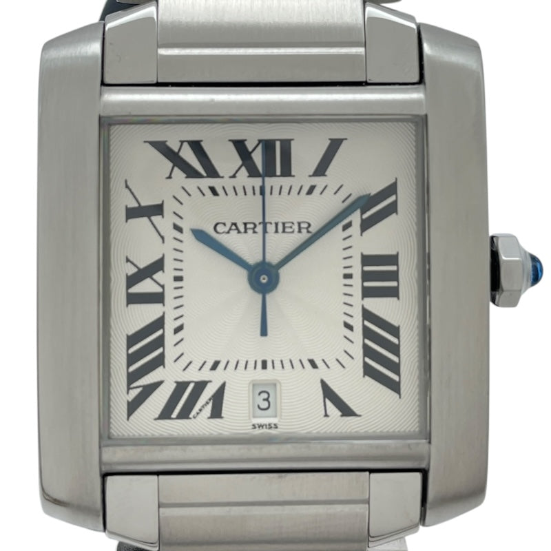 カルティエ Cartier タンクフランセーズ LM W51002Q3 ホワイト SS メンズ 腕時計