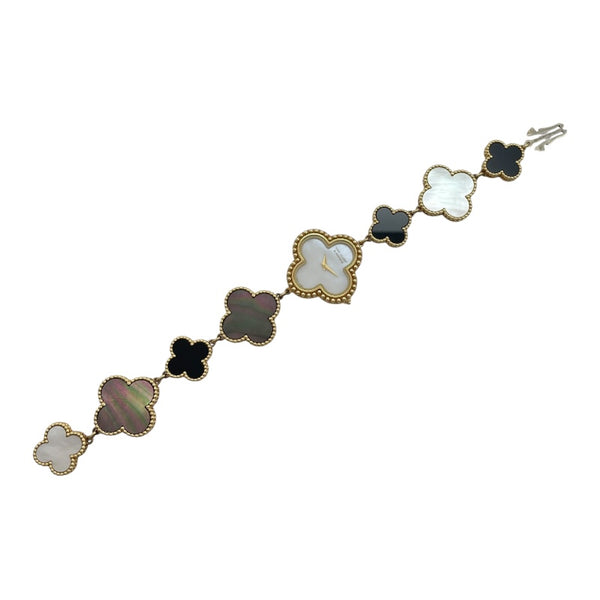 ヴァンクリーフ＆アーペル Van Cleef & Arpels アルハンブラ ブレスレットウォッチ ホワイトシェル 136674(VCARF 53500) ホワイトシェル K18YG レディース 腕時計