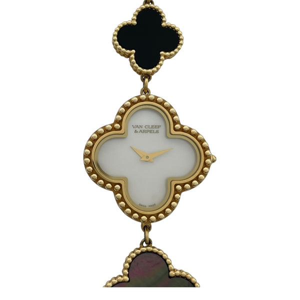 ヴァンクリーフ＆アーペル Van Cleef & Arpels アルハンブラ ブレスレットウォッチ ホワイトシェル 136674(VCARF 53500) ホワイトシェル K18YG レディース 腕時計
