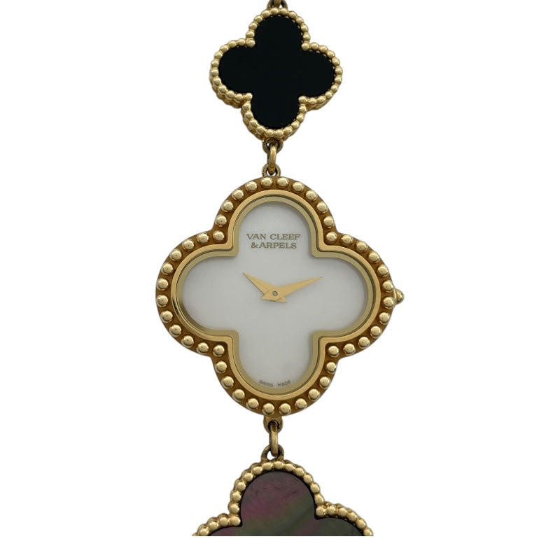 ヴァンクリーフ＆アーペル Van Cleef & Arpels アルハンブラ ブレスレットウォッチ ホワイトシェル 136674(VCARF 53500) ホワイトシェル K18YG レディース 腕時計