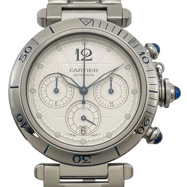 カルティエ Cartier パシャドゥカルティエ クロノグラフ 38mm W31030H3 シルバー SS メンズ 腕時計