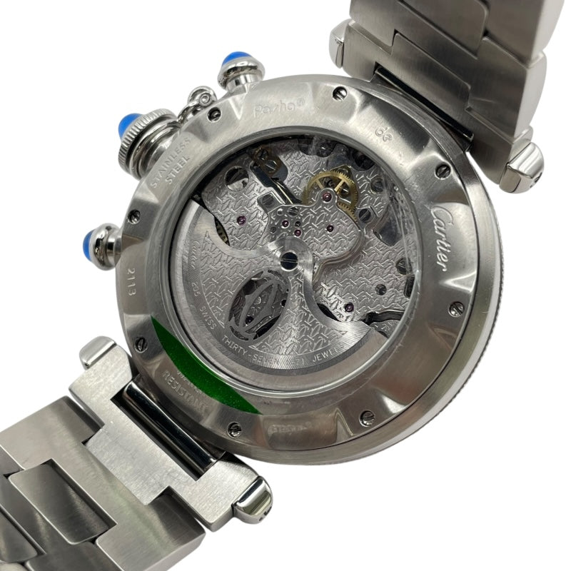 カルティエ Cartier パシャドゥカルティエ クロノグラフ 38mm W31030H3 シルバー SS メンズ 腕時計