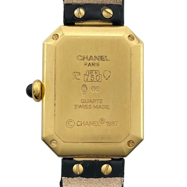 シャネル CHANEL プルミエール H0090 ブラック K18YG レディース 腕時計
